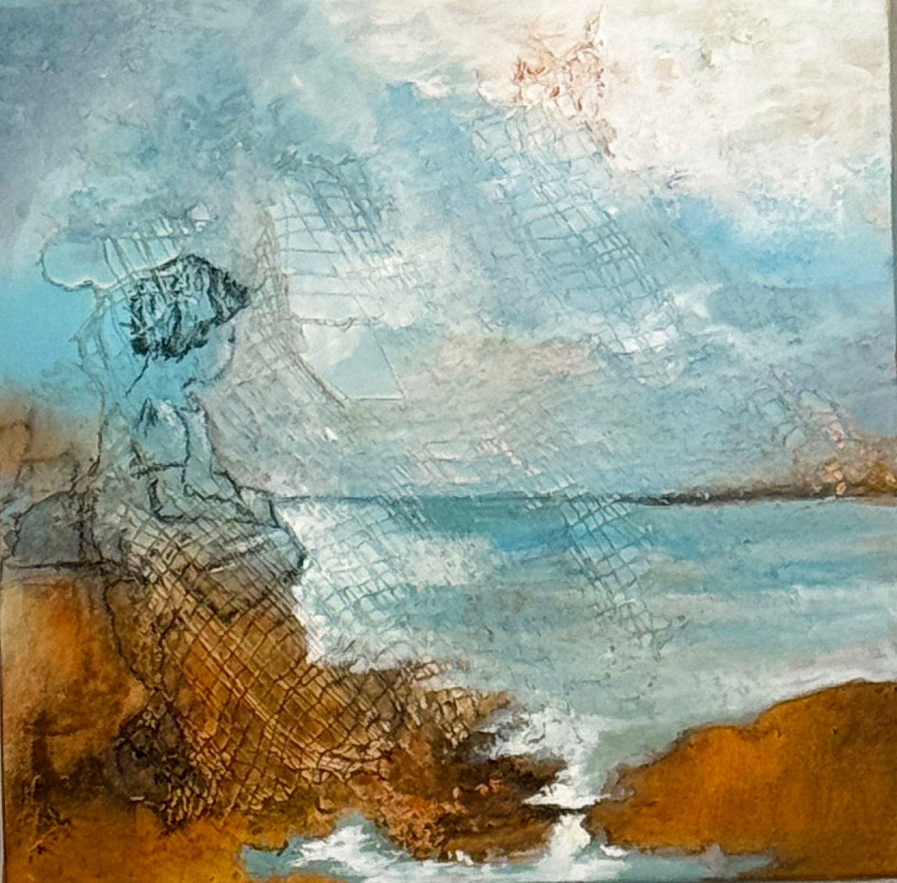 Hoping to see dolphins | 16"x16"