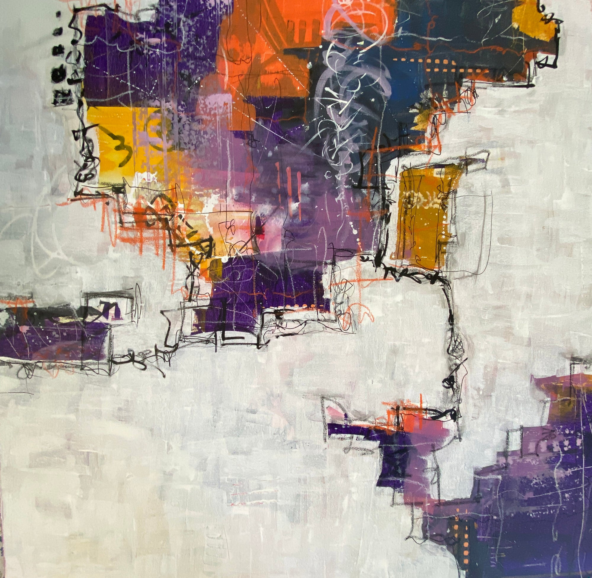 Neon after the rain  | 36" x 36"