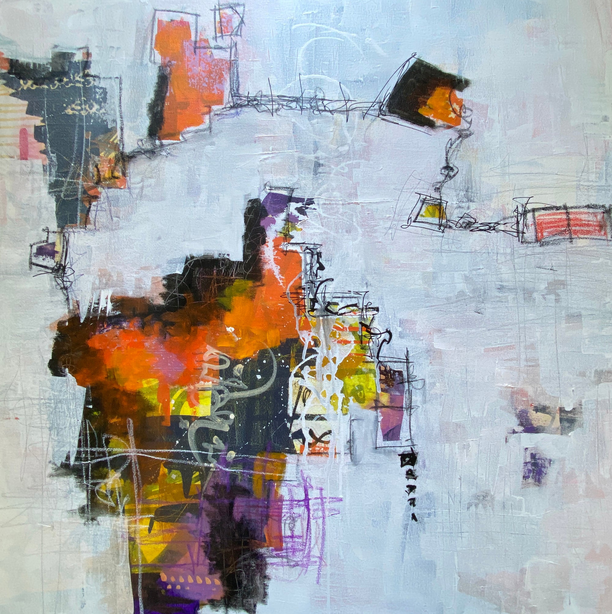 Towers Lean Into the Night  | 36" x 36"