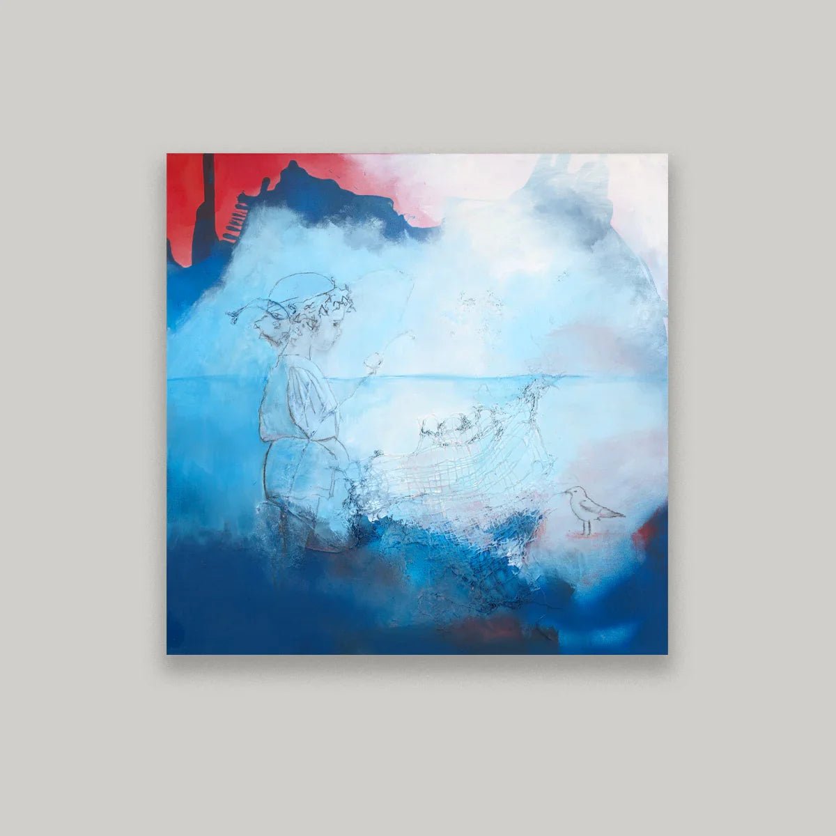 A Little Birdie Told Me | 24"x24" | Abstract Figurative - Pratartist
