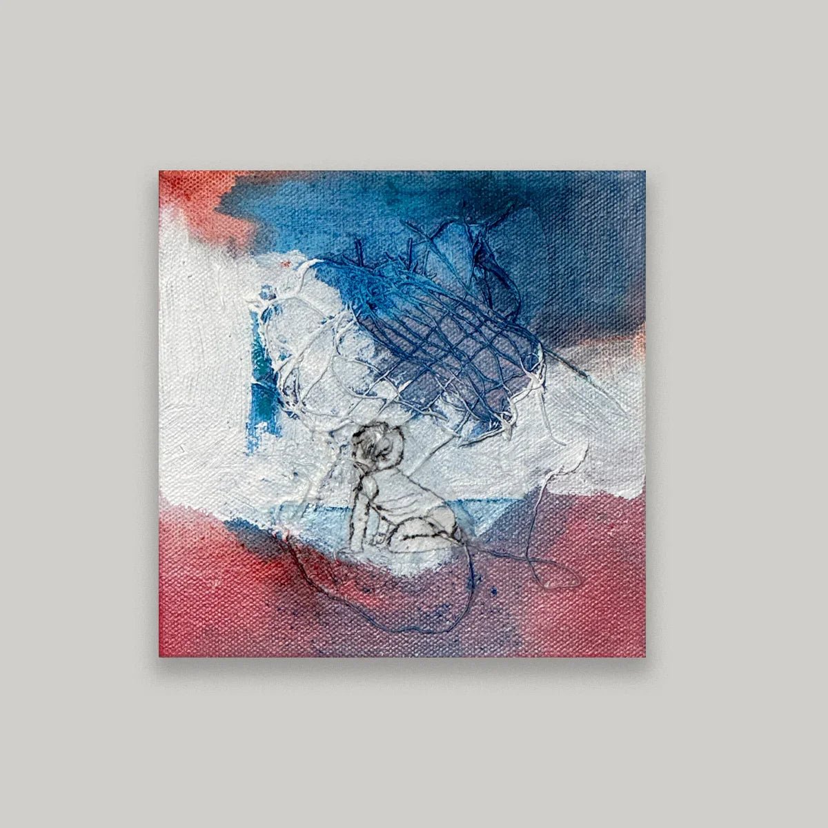 Little curiosity | 6"x 6" | Abstract Figurative - Pratartist