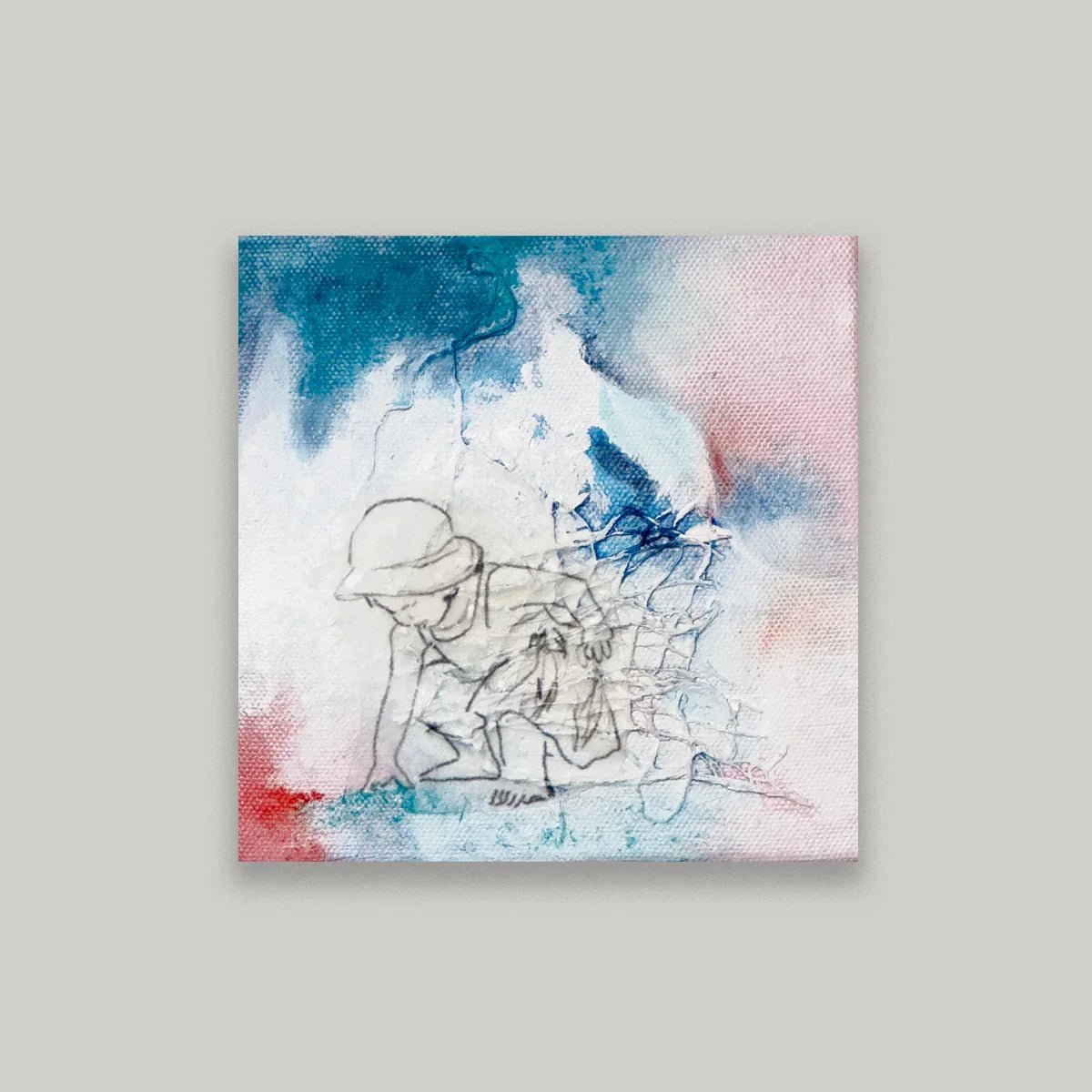 Look What I Found | 6"x 6" | Abstract Figurative - Pratartist