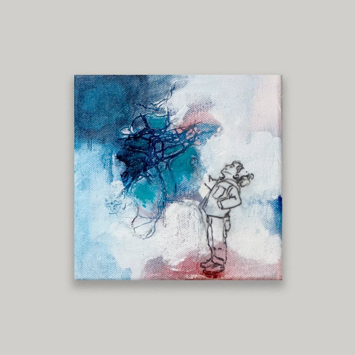 Oh,There are the Balloons | 6"x 6" | Abstract Figurative - Pratartist